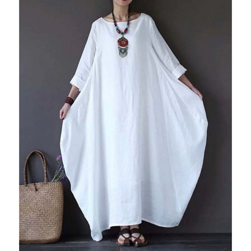 White Oversize Maxi Dress